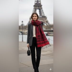 Red and Black Paris Scarf